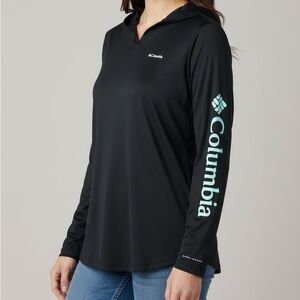 Columbia Omni-Shade Black Hoodie with Logo Accents